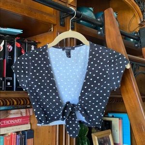 Forever 21 black heart crop